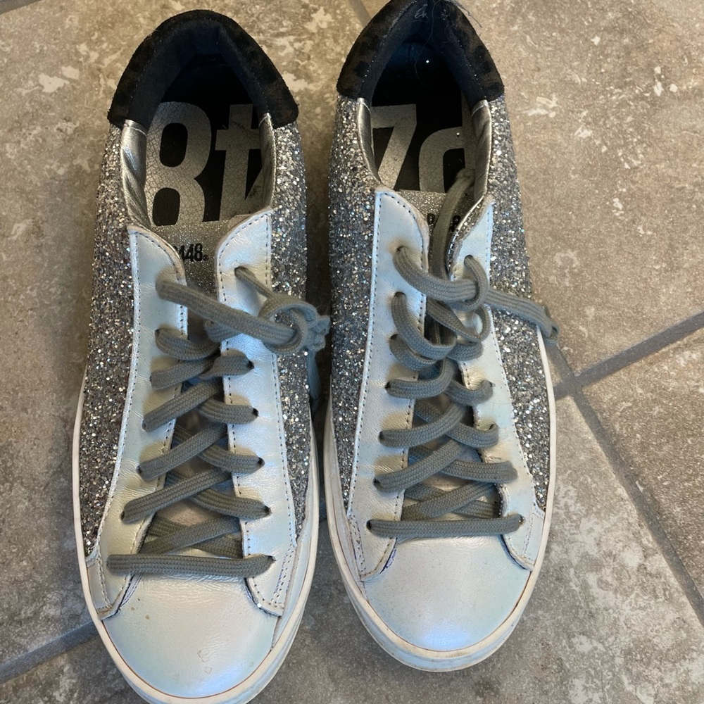P448 Silver Glitter Sneakers